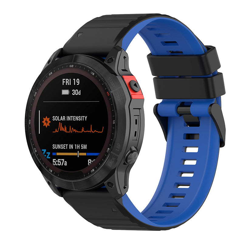 For Garmin Fenix 7X 6X 5X 26mm Replacement Smart Watch Strap Dual Color Silicone Watchband For Garmin Fenix 7X 6X 5X 26mm Replacement Smart Watch Strap Dual Color Silicone Watchband